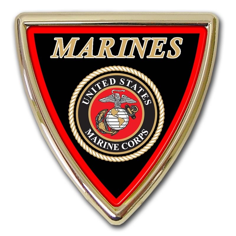 Marine Shield Chrome Automobile Emblem