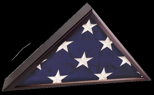 Military Casket Burial Flag Triangle, Mahogany or Oak